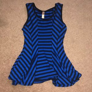 ⚡️Blue & Black Striped Peplum Top Size Medium